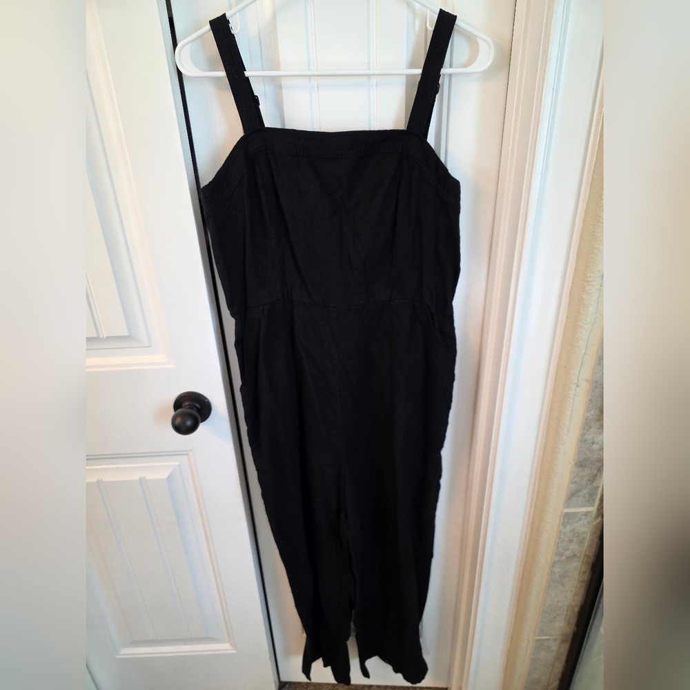 Black Linen Pants Romper